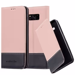 Coque - CADORABO - Samsung Galaxy S8 - Simili-cuir - Rose Noir - Protection Complète