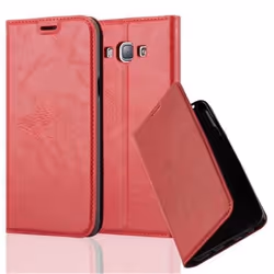 Coque Samsung Galaxy A8 2015 (5) en ROUGE DE POMME de Cadorabo (Design FERMETURE MAGNÉTIQUE INVISIBLE) Etui de Protection Com ...