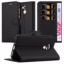 Coque Honor 6A en NOIR DE JAIS de Cadorabo Etui de Protection Complète avec Rabat à Clapet et Stand Horizontal Pratique en