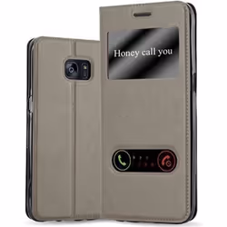Coque - CADORABO - Samsung Galaxy S7 EDGE - Marron Pierre - Étui avec Rabat - Fonction Stand