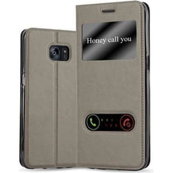 Coque - CADORABO - Samsung Galaxy S7 EDGE - Marron Pierre - Étui avec Rabat - Fonction Stand