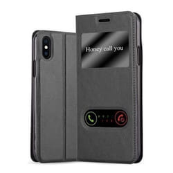 Coque pour Apple iPhone X / XS Etui en NOIR COMÈTE Case Cover Housse fermeture magnétique fenêtres de visualisation