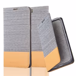Coque OnePlus 5 - CADORABO - Gris Clair Marron - Similicuir - Étui avec Rabat Magnétique - Fonction Stand