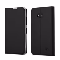 Coque - CADORABO - Nokia Lumia 640 - CLASSY NOIR - Design Mat Métallique - Étui avec Stand