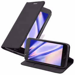 Coque pour Motorola MOTO E4 PLUS Housse en NOIR NUIT Etui Case Cover Protection Portefeuille Wallet