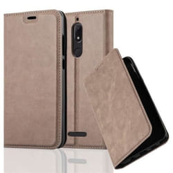 Coque WIKO VIEW en MARRON CAFÉ de Cadorabo (Design FERMETURE MAGNÉTIQUE INVISIBLE) Etui de Protection Complète avec Rabat à Clapet