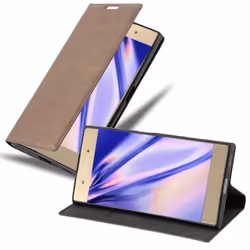 Coque pour téléphone - CADORABO - Sony Xperia XA1 PLUS - Simili-cuir - Marron café - Ultra fin