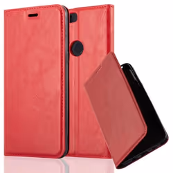 Coque OnePlus 5T en ROUGE DE POMME de Cadorabo (Design FERMETURE MAGNÉTIQUE INVISIBLE) Etui de Protection Complète avec Rabat ...