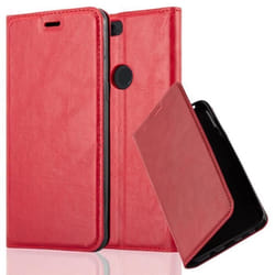 Coque OnePlus 5T en ROUGE DE POMME de Cadorabo (Design FERMETURE MAGNÉTIQUE INVISIBLE) Etui de Protection Complète avec Rabat à