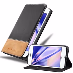 Coque pour Apple iPhone 6 PLUS / 6S PLUS Housse en NOIR BRUN Etui Cover Protection fermeture magnétique fonction de support