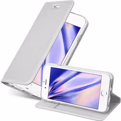 Coque pour iPhone 6 PLUS - CADORABO - Classique Argent - Semi-rigide - Aimantée - Avec compartiment carte