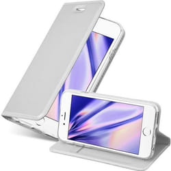 Coque pour iPhone 6 PLUS - CADORABO - Classique Argent - Semi-rigide - Aimantée - Avec compartiment carte