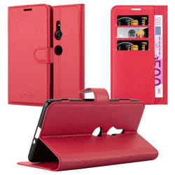 Coque pour Sony Xperia XZ2 Housse en ROUGE CERISE Etui Case Cover Protection fermeture magnétique Portefeuille