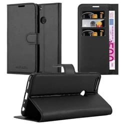 Coque pour Huawei P SMART 2018 / Enjoy 7S Housse en NOIR DE JAIS Etui Case Cover Protection fermeture magnétique Portefeuille