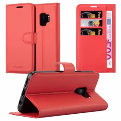 Coque pour Samsung Galaxy S9 Housse en ROUGE CERISE Etui Case Cover Protection fermeture magnétique Portefeuille