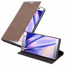 Coque pour Sony Xperia XA2 ULTRA - CADORABO - Marron Café - Simili-cuir - Fermeture Magnétique - Ultra Fin