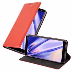 Étui - CADORABO - Nokia 7 PLUS - Simili-cuir - Rouge de Pomme - Fermeture magnétique sans languette