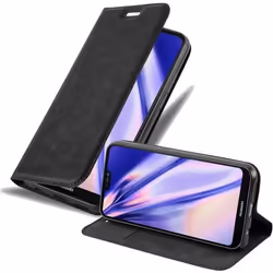 Coque pour Huawei P20 LITE - CADORABO - Noir Nuit - Simili-cuir - Fermeture magnétique - Ultra fin
