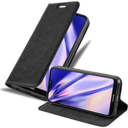 Coque pour Huawei P20 LITE - CADORABO - Noir Nuit - Simili-cuir - Fermeture magnétique - Ultra fin