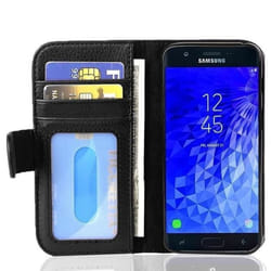 Coque pour Samsung Galaxy J7 2017 en NOIR DE JAIS Cover Protection emplacements pour cartes