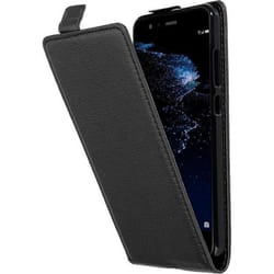 Coque Flip - CADORABO - Huawei P10 LITE - Similicuir Noir - Fermeture Magnétique - Protection Complète