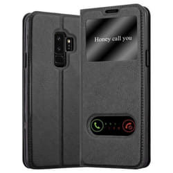 Coque pour Samsung Galaxy S9 PLUS Etui en NOIR COMÈTE Case Cover Housse fermeture magnétique fenêtres de visualisation