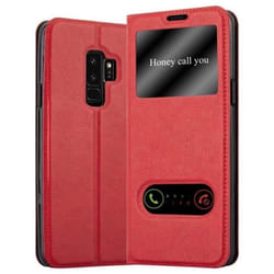 Housse - Cadorabo - Samsung Galaxy S9 PLUS - Rouge Safran - Étui avec Stand et Fenêtres - Protection Durable