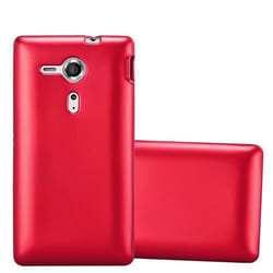 Coque pour Sony Xperia SP Housse en METALLIC ROUGE Etui Case Cover Protection Silicone TPU Cover matte