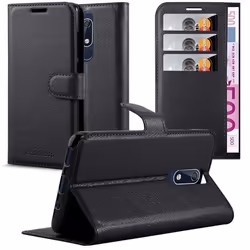 Coque pour Nokia 5.1 Housse en NOIR DE JAIS Etui Case Cover Protection fermeture magnétique Portefeuille