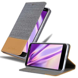 Coque pour Nokia 3.1 Housse en GRIS CLAIR MARRON Etui Case Cover Protection fermeture magnétique