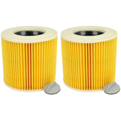 Vhbw - 2x filtre plissé compatible avec Kärcher nt 27/1 me Professional, nt 48/1 te Professional aspirateur - marron