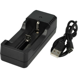 Vhbw - Chargeur de piles compatible avec batteries rondes au lithium 14500, 17670, 18350, 18500, 18650 batteries, piles domestiques - Chargeur