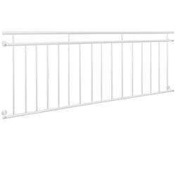 ECD Germany Balcon français 225 x 90 cm - Blanc - mat et rugueux - acier peint par poudrage - Garde-corps pour balcon