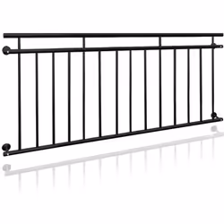 Balustrade de balcon français ECD GERMANY noir 184x90cm acier revêtu de poudre