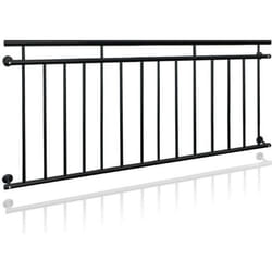 Balustrade de balcon français ECD GERMANY noir 184x90cm acier revêtu de poudre