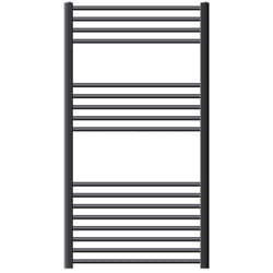 Sèche-serviettes Sahara - 750 x 1200 mm - anthracite - droit avec raccordement latéral - radiateur salle de bain - Ecd Germany