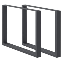 ECD Germany 2x Pieds de table industriel - Gris foncé