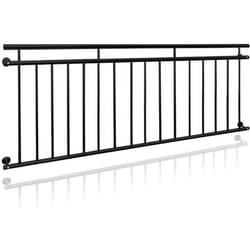 Balustrade balcon français noir 225 x 90 cm - ECD GERMANY - Kit de montage - Acier revêtu de poudre