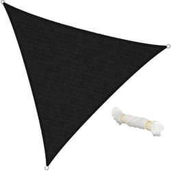 Ecd Germany - Voile d'ombrage Toile Tendue Parasol Triangulaire 3,6x3,6 m Anthracite hdpe Anti uv Câbles de tension compris Auvent Pare-Soleil de
