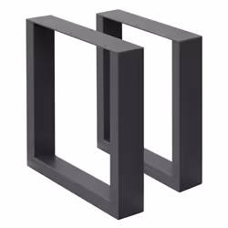 ECD Germany Set 2 Pieds de Table - 40 x 43 cm - Rectangulaire - Gris foncé - en Acier Revêtu de Poudre - Pied de Meuble Banc