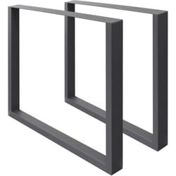 Set 2 Pieds de Table - 70 x 72 cm - Rectangulaire - Anthracite - en Acier Revêtu de Poudre - Pied de Meuble Banc - Support Profil Carré - Design
