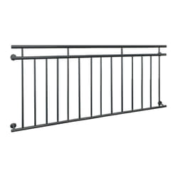 Ecd Germany - Garde-corps Balcon Français - 90 x 184 cm - Anthracite - en Acier Inoxydable - avec 14 Barres Transversales - Appui Rambarde Balustrade