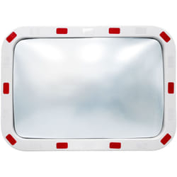 Miroir de Circulation Convexe - 40 x 60 cm - en Plastique abs - Rétroviseur de Rue - avec Réflecteurs - Support Inclus - Miroir de Signalisation