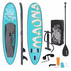 ECD Germany SUP Stand Up Surf Paddle Maona Gonflable  308 x 76 x 10 cm  jusquà 120kg  PVC  Turquoise  Planche de Surf