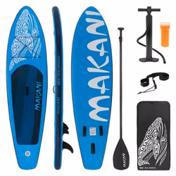 ECD Germany SUP Board Stand Up Paddle Surf Gonflable Makani 320 x 82 x 15 cm charge 150kg PVC Bleu Planche de Surf