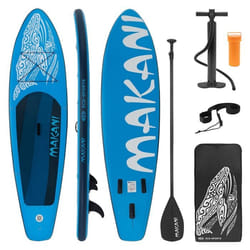 ECD Germany SUP Board Stand Up Paddle Surf Gonflable Makani  320 x 82 x 15 cm  charge 150kg  PVC  Bleu  Planche de Surf
