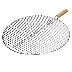 ECD Germany Grille de Coussin Universelle en Acier Inoxydable Gril Barbecue Maille Ronde - 545 cm - avec Poignée en Bois