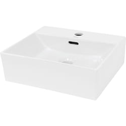 Ecd Germany - Vasque à Poser Lavabo Salle de Bain - en Céramique - Blanc - 415 x 360 x130 mm - Lave-Mains Suspendu Vasque Salle de Bain Toilette