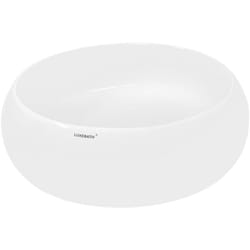 Ecd Germany - Vasque à Poser Lavabo Salle de Bain - ø 350 x 120 mm - en Céramique - Rond - Blanc - Vasque Salle de Bain Lave-Mains Évier - Lavabo à