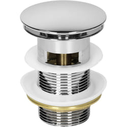 Ecd Germany - ML-Design Bonde de Vidange Clic-Clac pour Évier Lavabo - avec Trop-Plein - en Laiton - Chromé - Bouchon Pop-up - Kit de Vidange Push